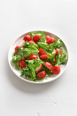 Radish salad with lettuce leaves