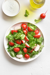 Radish salad with lettuce leaves