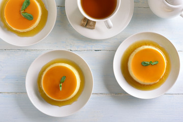 Caramel custard pudding