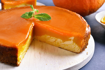 Slice of pumpkin pie