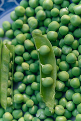 fresh green peas in a pod