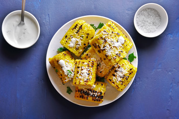 Grilled corn on the cob