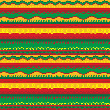 Folk hand drawn stripes rug seamless pattern
