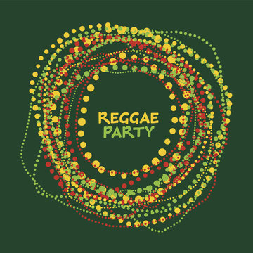 Reggae music colorful laconic  beads poster.