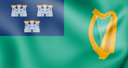 Obraz premium 3D Flag of Dublin, Ireland