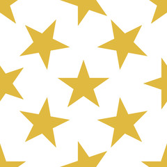 Seamless pattern with stars on white background. Vector illustration.