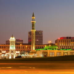 Fototapeta na wymiar Grand Mosque and clock tower in Doha in Doha