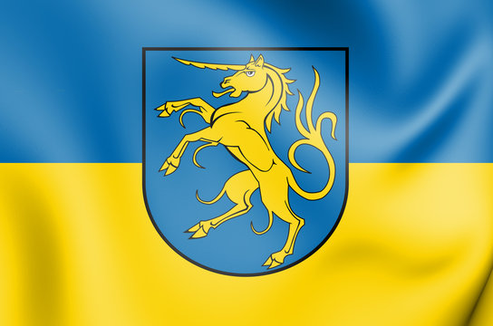 3D Flag of Giengen an der Brenz (Baden-Wurttemberg), Germany (2)