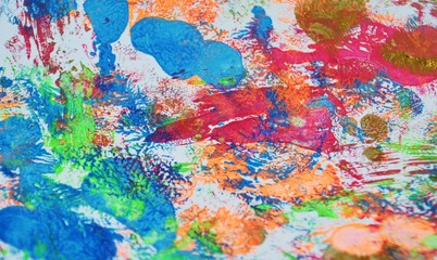 Purple orange blue paint watercolor abstract bcakground