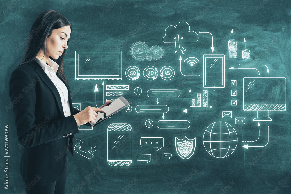 Aufkleber technology and network concept