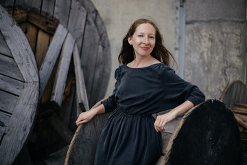 portrait of young woman in the city