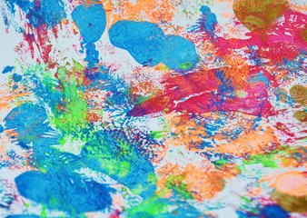 Fototapeta premium Orange blue red paint watercolor abstract background