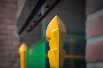 Art deco style wooden ornament on door