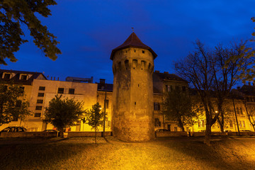 Fototapeta na wymiar The Harquebusier Tower in Sibiu