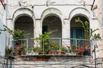 Fototapeta na wymiar Colonial veranda in decay
