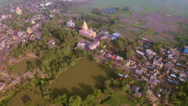 Ekachakra village, India, aerial 4k, Lord Nityananda birthplace