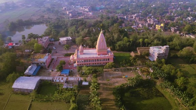Ekachakra village, India, aerial 4k, Lord Nityananda birthplace