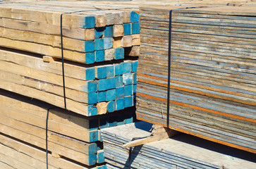lumber construction wood stack plywood heap plank material