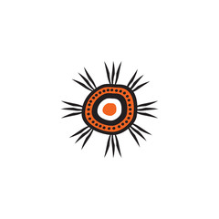 Aboriginal art icon logo design vector template