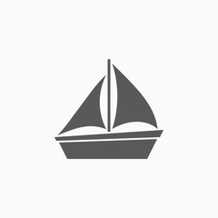 sailboat icon, yawl vector