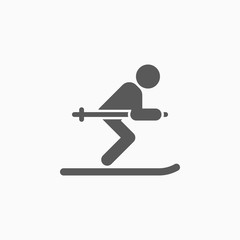 ski icon, skier vector