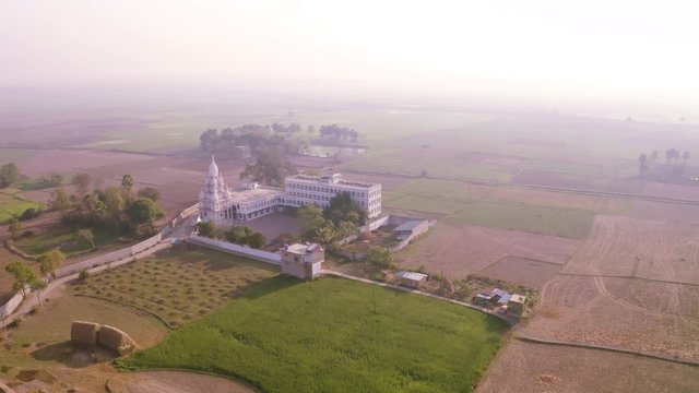 Ekachakra village, India, aerial 4k, Lord Nityananda birthplace