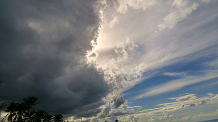 Dark clouds on Caribbean sky