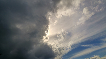 Dark clouds on Caribbean sky