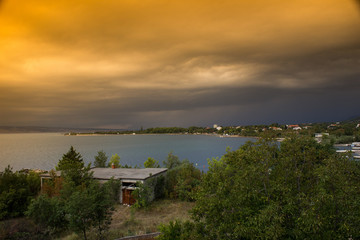 Panoramic view of Telascica cliffs in National park Kornati, Adriatic sea in Croatia