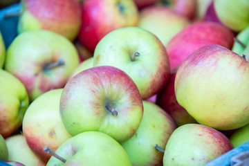 Apples at the market display stall