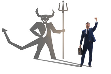 Devil hiding in the businessman - alter ego concept