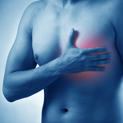 Naklejka premium Man suffering from acute pain