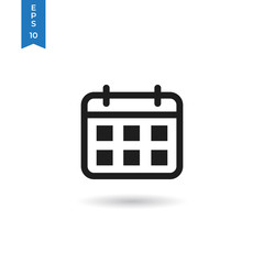 Calendar icon isolated on white background. Calendar icon in trendy design style. Calendar vector icon modern and simple flat symbol for web site, mobile app, UI.