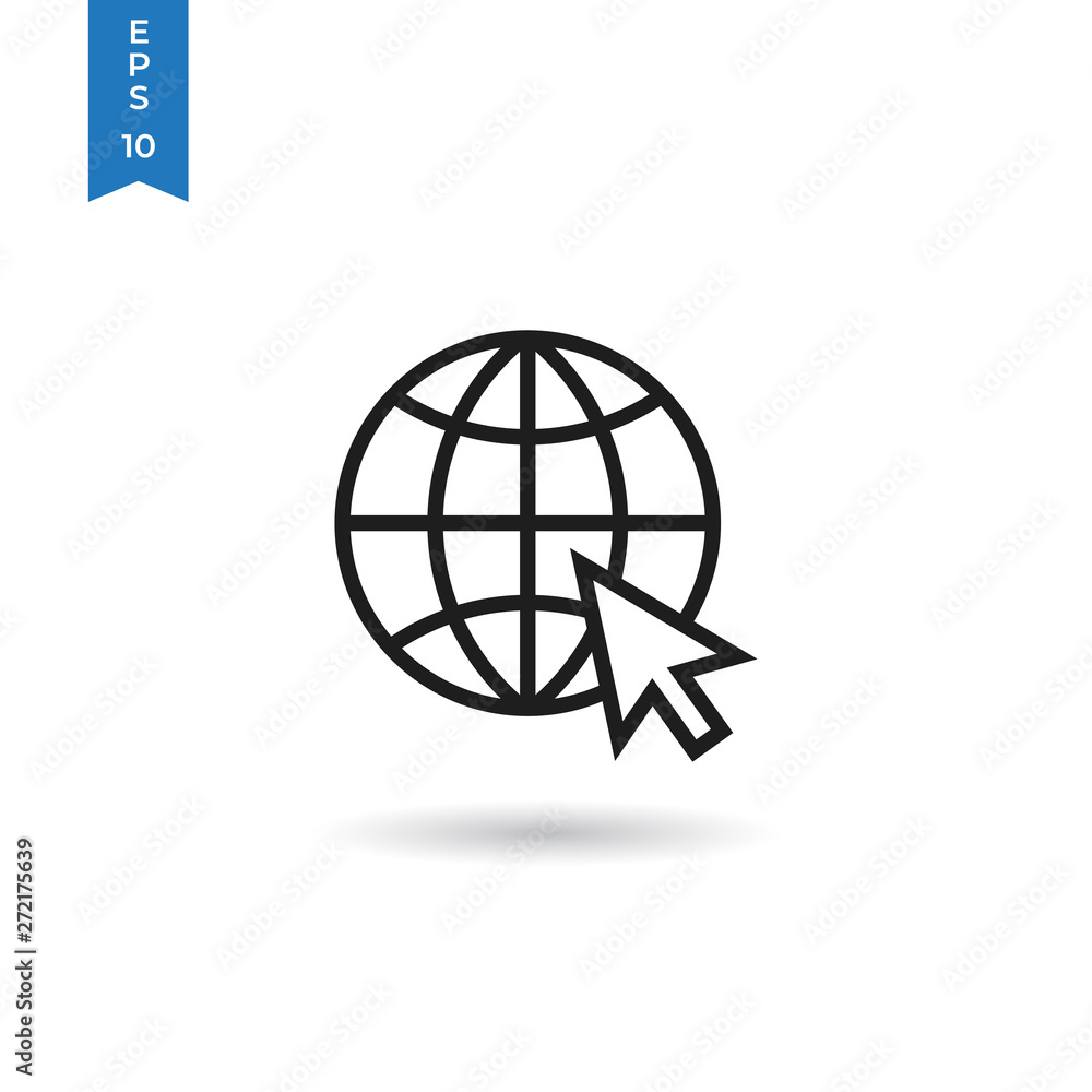 Poster go to web icon isolated on white background. go to web icon in trendy design style. go to web vector