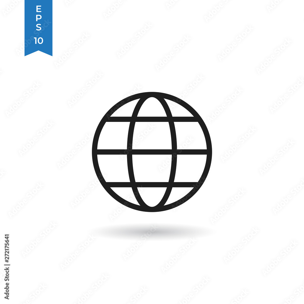 Poster globe icon isolated on white background. globe icon in trendy design style. globe vector icon modern