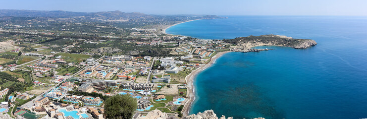 Greece trip in summer, panorama of Rhodes