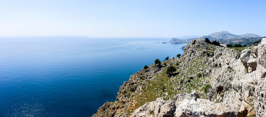 Fototapeta na wymiar Greece trip in summer, panorama of Rhodes