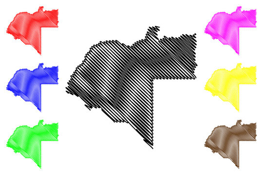 Moxico Province (Provinces of Angola, Republic of Angola) map vector illustration, scribble sketch Moshiko map....