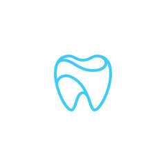 Modern Unique Tooth Dental Health Icon Logo with Blue Color for Pediatric Dentistry Family Dentist and High End Look