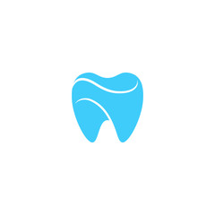 Modern Unique Tooth Dental Health Icon Logo with Blue Color for Pediatric Dentistry Family Dentist and High End Look