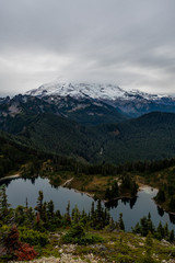 Fototapeta na wymiar Glassy Lake and Mt. Rainier