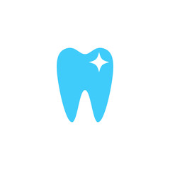 Modern Unique Tooth Dental Health Icon Logo with Blue Color for Pediatric Dentistry Family Dentist and High End Look