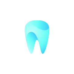 Modern Unique Tooth Dental Health Icon Logo with Blue Color for Pediatric Dentistry Family Dentist and High End Look
