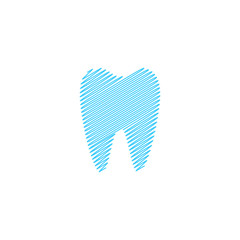 Modern Unique Tooth Dental Health Icon Logo with Blue Color for Pediatric Dentistry Family Dentist and High End Look