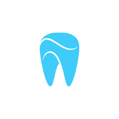 Modern Unique Tooth Dental Health Icon Logo with Blue Color for Pediatric Dentistry Family Dentist and High End Look