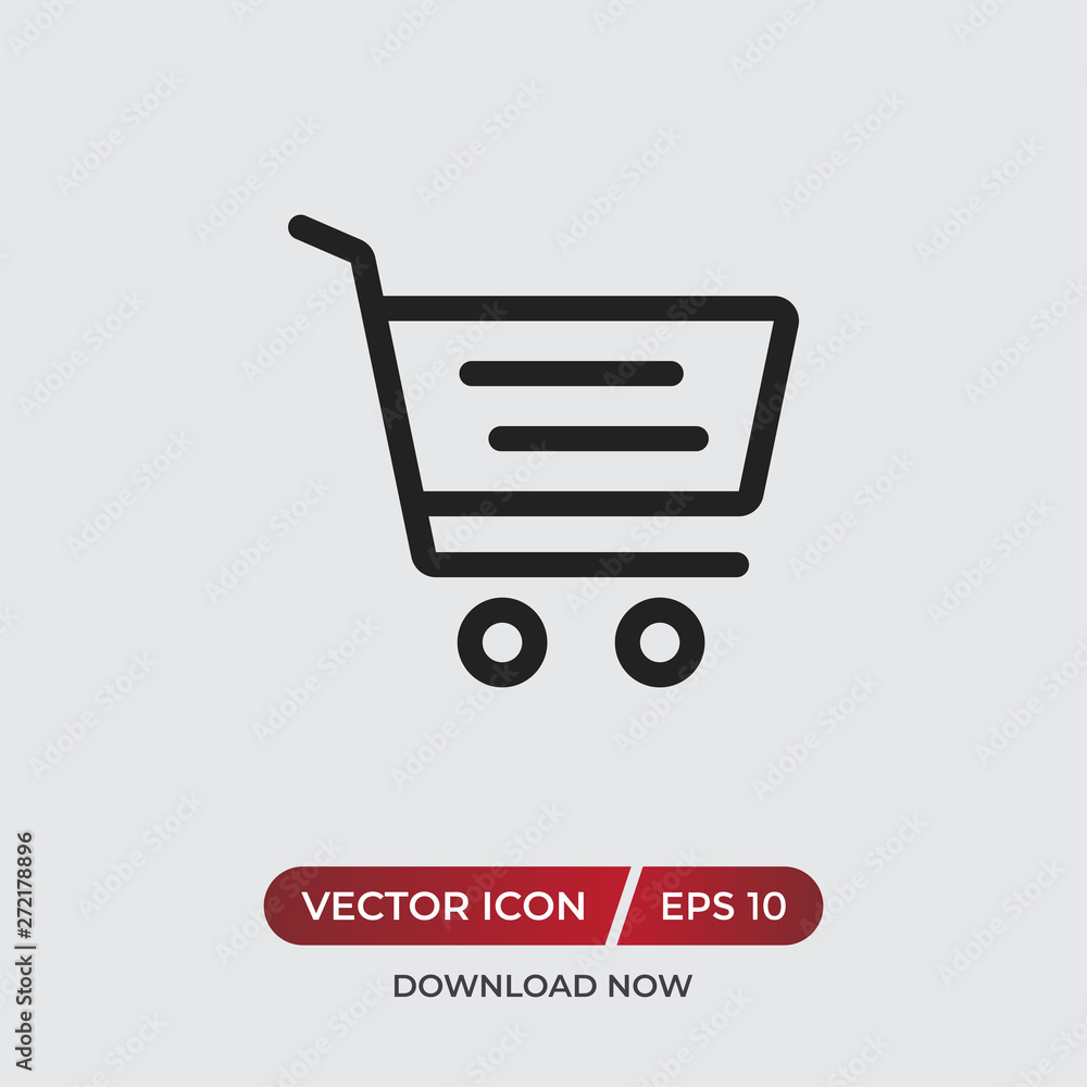 Aufkleber shopping cart vector icon in modern design style for web site and mobile app