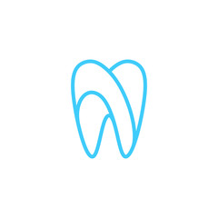 Modern Unique Tooth Dental Health Icon Logo with Blue Color for Pediatric Dentistry Family Dentist and High End Look
