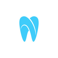 Modern Unique Tooth Dental Health Icon Logo with Blue Color for Pediatric Dentistry Family Dentist and High End Look