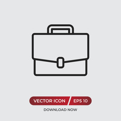 Briefcase vector icon in modern design style for web site and mobile app