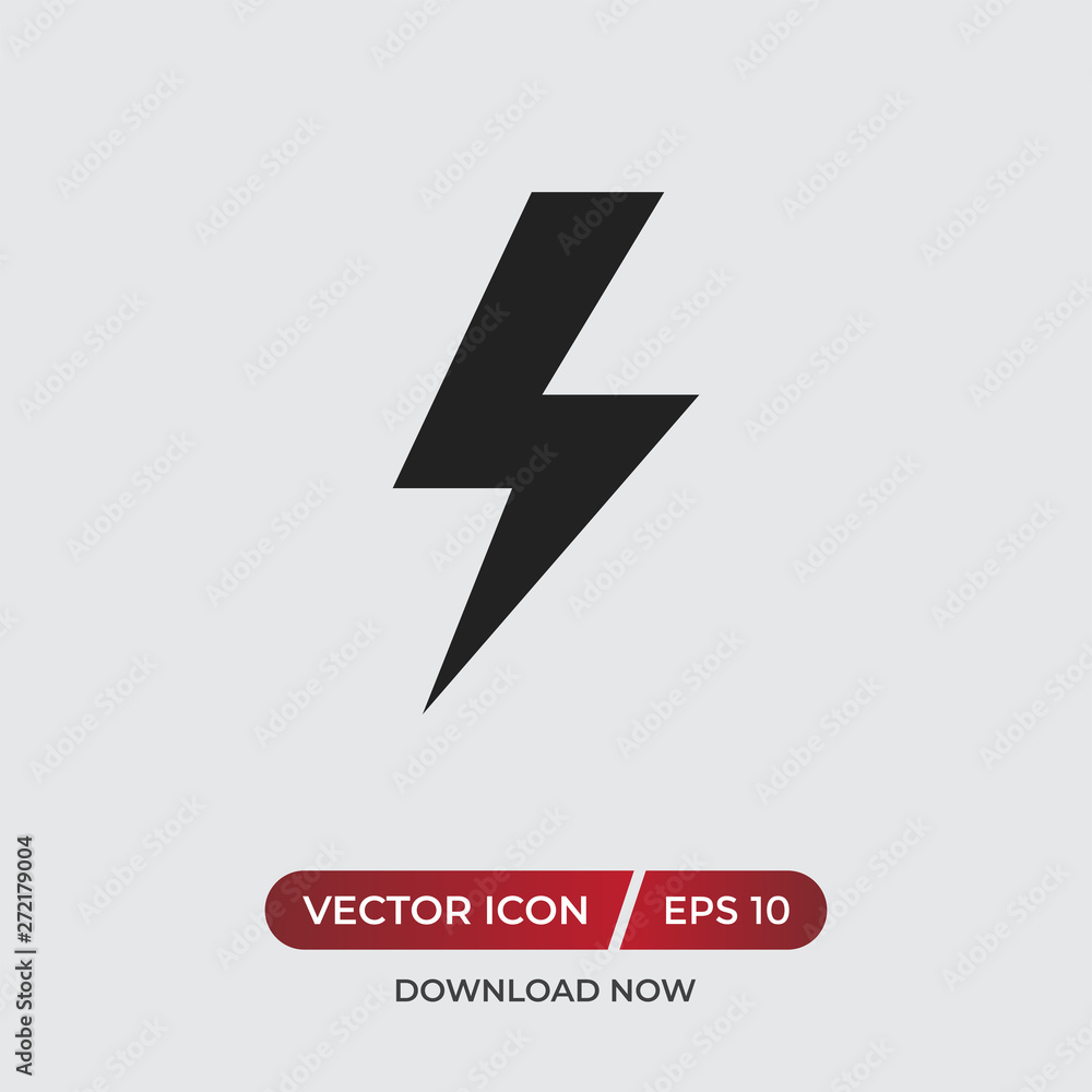 Poster lightning vector icon in modern design style for web site and mobile app